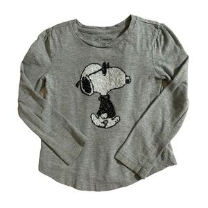 Gap Kids Peanuts Snoopy sequin shirt